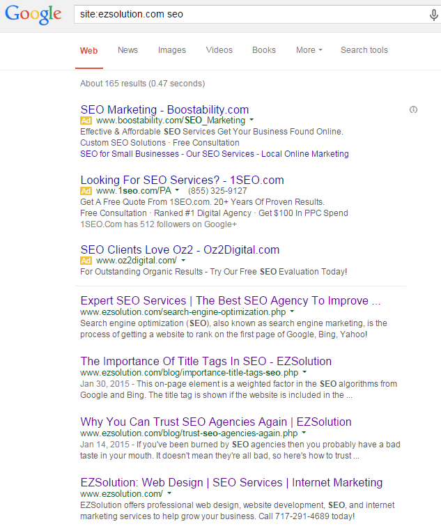 site search ezsolution seo