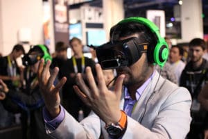 a man using a VR headset