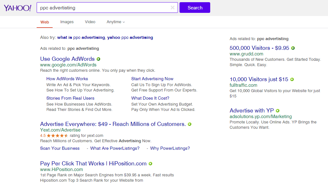 yahoo ppc