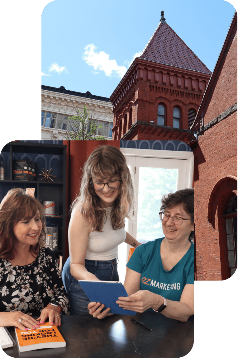EZMarketing team collaborating in Lancaster, PA office