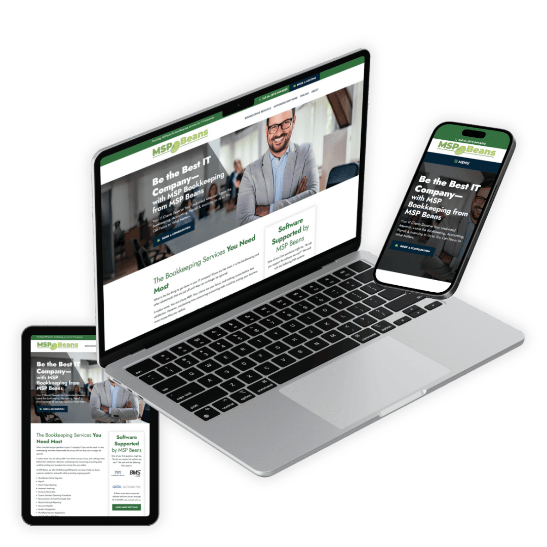 custom website design for MSP Beans